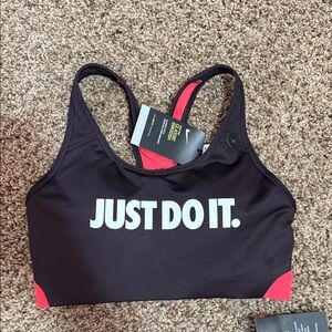 Nike Black Sports Bra with Pink Accents